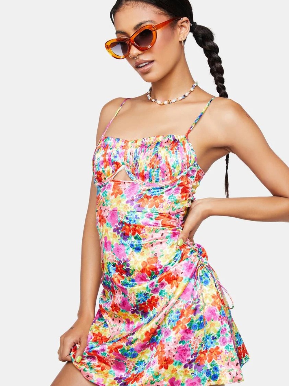For Love and Lemons Merrill Rainbow Floral Dress